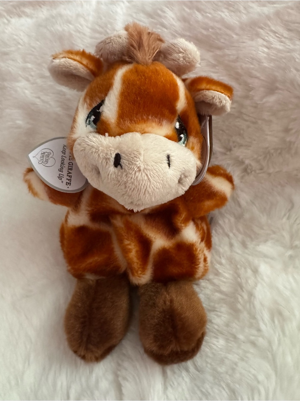 Precious Moments Palm Pals Giraffe Stuffed Animal Toy - Soft Brown & Cream